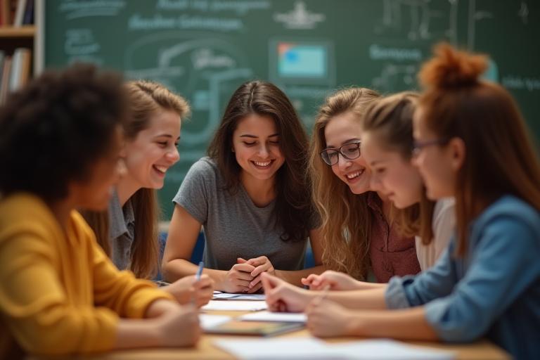 Diverse group of people learning together